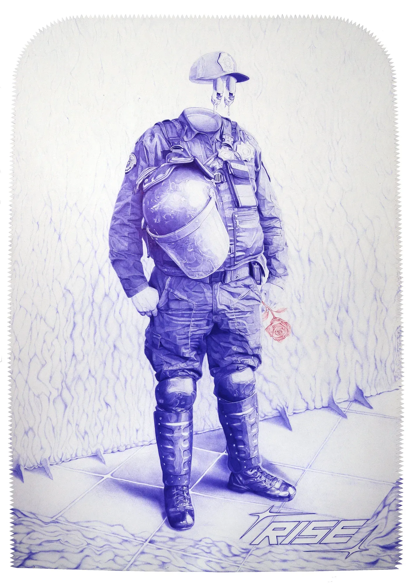 Disillusion, Bic pen on paper, by Eduardo Pavón