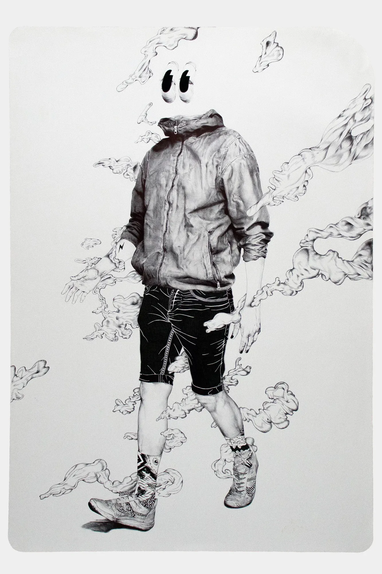 The walker, Bic pen on paper, by Eduardo Pavón