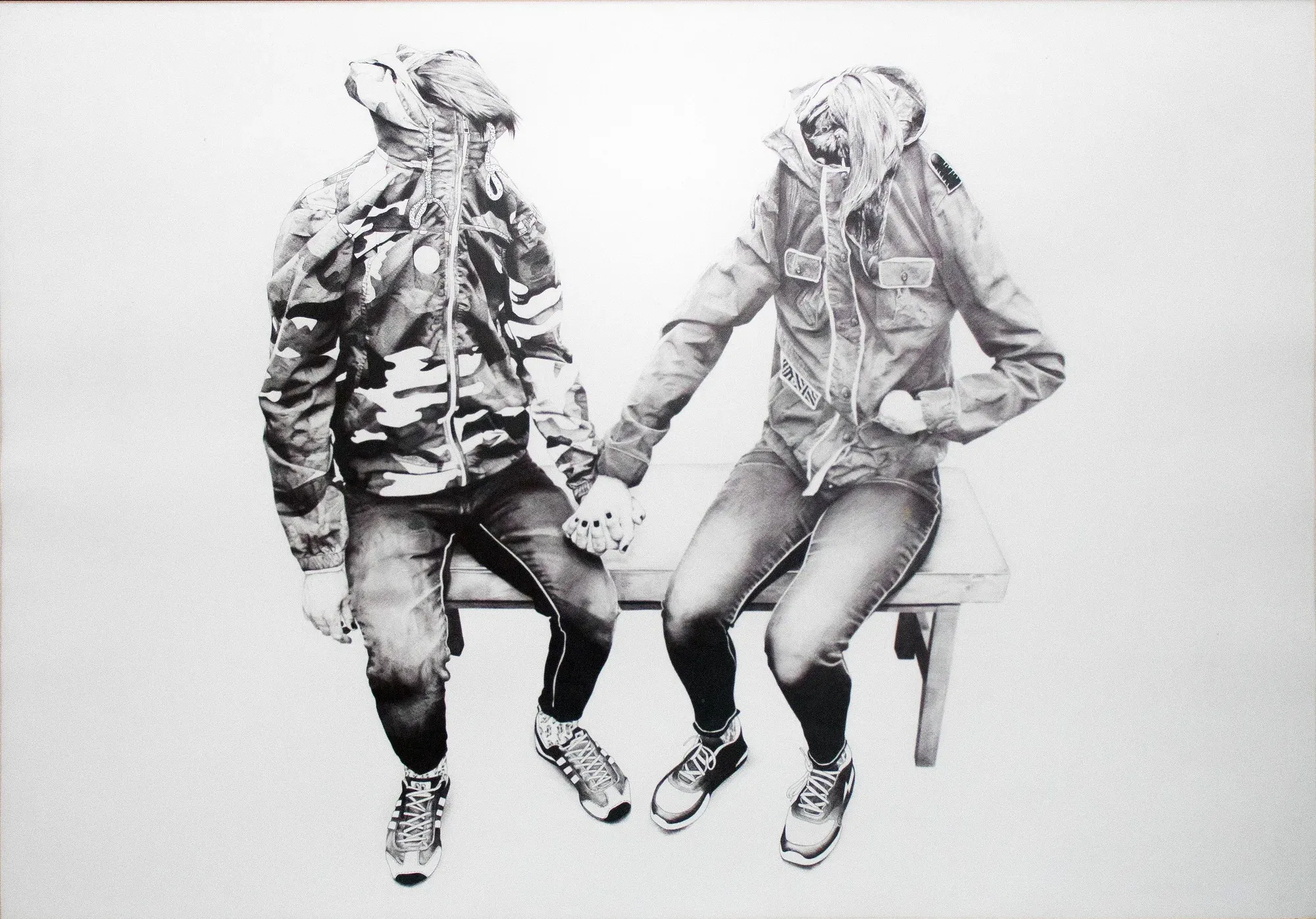 The lovers, Bic pen on paper, by Eduardo Pavón