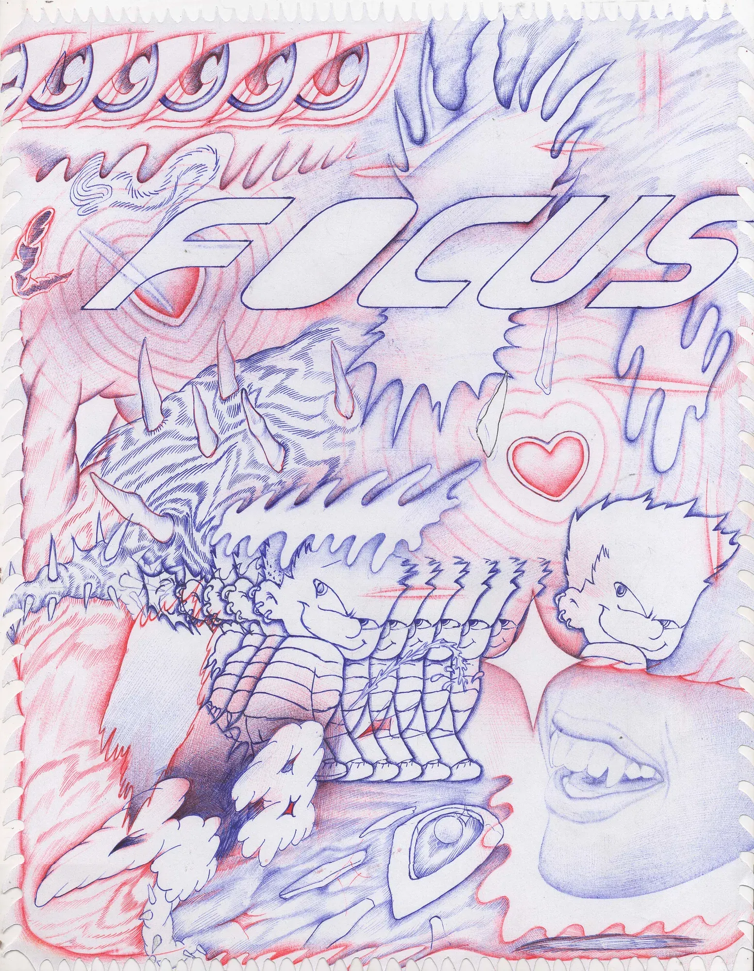 Remnants (series), Bic pen on bond paper, by Eduardo Pavón